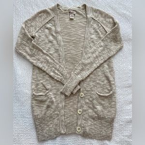 Mudd Oatmeal Button Up Cardigan- XS